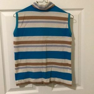 Vintage striped mock neck sleeveless shirt